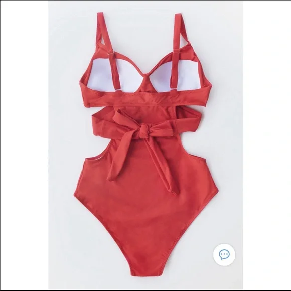 Cupshe Red Cutout One Piece Swimsuit 🌸Size L 🌸 - Picture 4 of 7